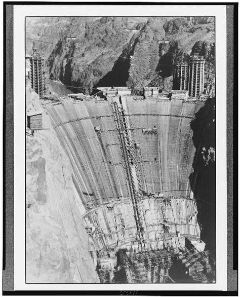 The downstream face of Boulder Dam as seen from Look-out Point ...