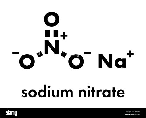 Sodium nitrate, chemical structure. Skeletal formula Stock Vector Image ...