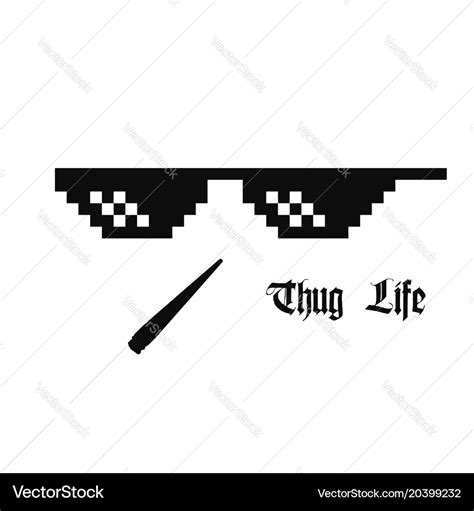 Pixel art glasses thug life meme glasses Vector Image