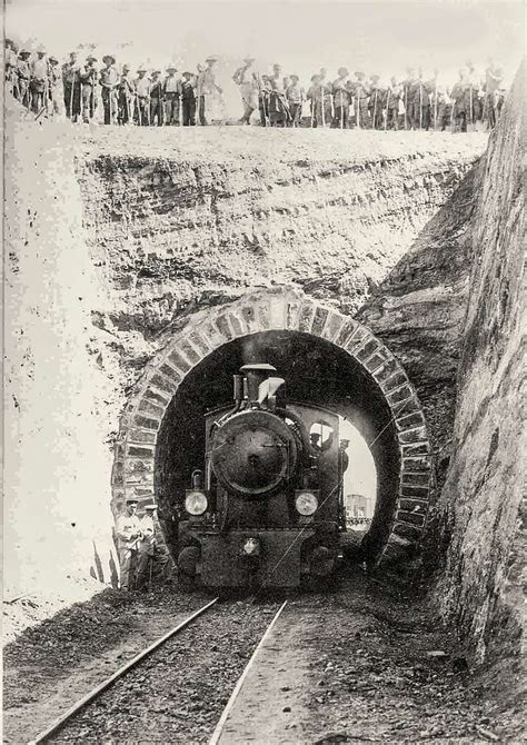 The first train passing through the bricked Auas Tunnel - PICRYL ...