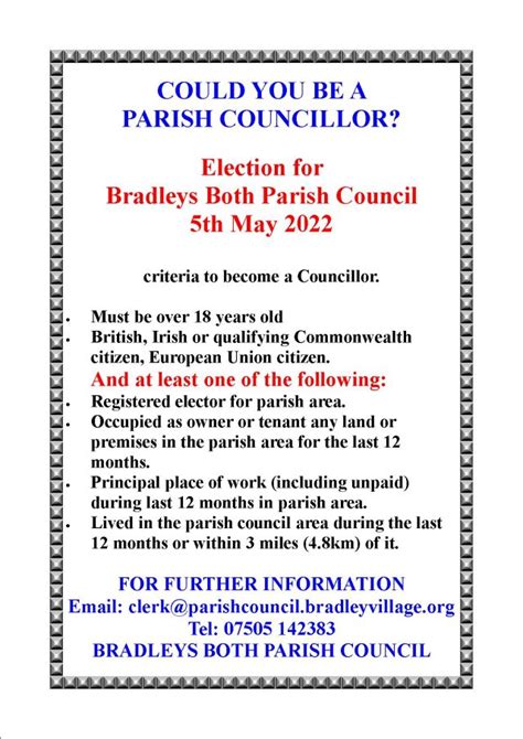 Parish Council Elections – Bradley Village