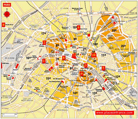 Tourist Spots In Paris Map