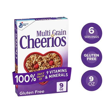 Multi Grain Cheerios Heart Healthy Cereal, 9 OZ Cereal Box - Walmart.com