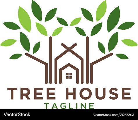 Tree house logo design template Royalty Free Vector Image