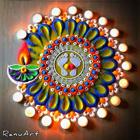 Laxmi Puja Latest 2021 Rangoli | Rangoli designs diwali, Simple rangoli ...