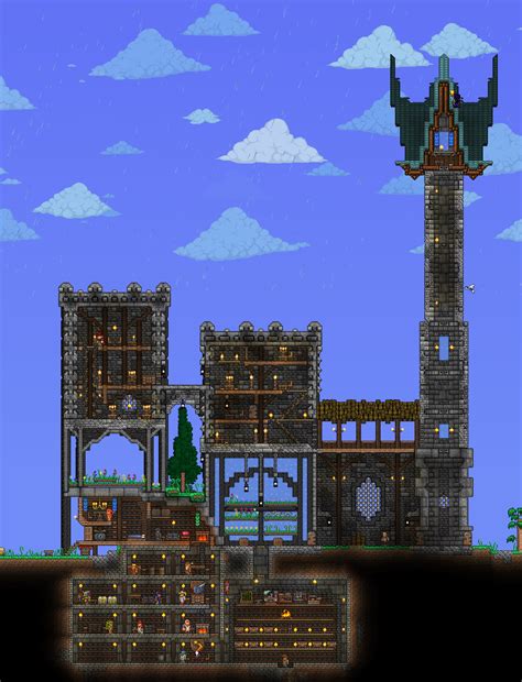 My Pre-hardmode base in Terraria! I tried to put in some effort into my ...