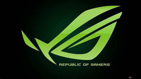 Asus ROG (Republic of Gamers) - Neon Glowing Green LOGO 4K wallpaper ...