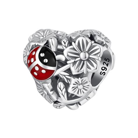 Lucky Ladybug Charm, Charm for Bracelet, 925 Sterling Silver Charm Fit ...