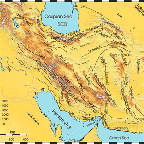 The Iranian Plateau: black solid lines represent active faults and grey ...