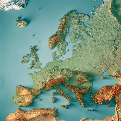 Topographic Map of Europe : r/europe