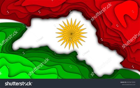 Kurdistan Map Kurdish Flag Colors Stock Illustration 2025815099 ...