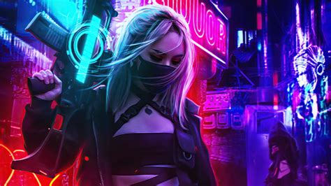 Cyberpunk Girl In Neon Mode, cyberpunk, scifi, artist, artwork, digital ...