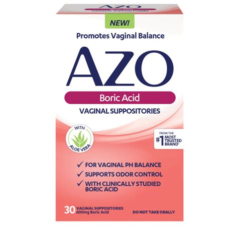 AZO Boric Acid Vaginal Suppositories, 30 CT | Pick Up In Store TODAY at CVS