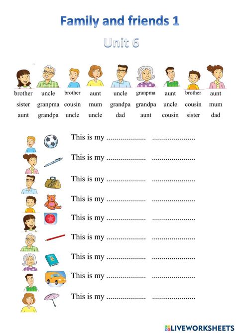 Family and friends 1 Unit 6 interactive worksheet | English lessons for ...