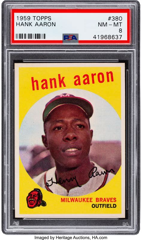 1959 Topps Hank Aaron #380 PSA NM-MT 8.... Baseball Cards Singles | Lot ...