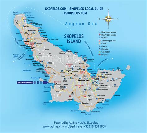 Skopelos Map, Skopelos island map, Map of Skopelos, SKOPELOS.COM