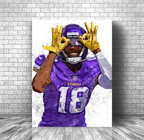 Justin Jefferson Poster, Minnesota Vikings Canvas Print, American ...