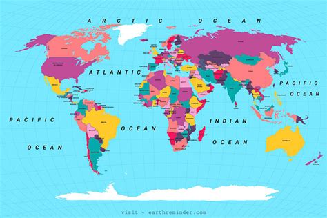 Map Of Seven Continents And Oceans