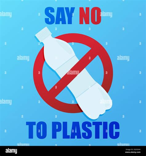 Stop plastic pollution. Save our Earth. A banner with a red prohibition ...