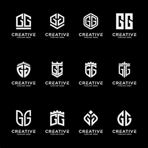 Premium Vector | Template set initial letters of the gg logo icon vector