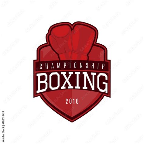 Vector label of boxing. Logo of boxing championship. Vector ...