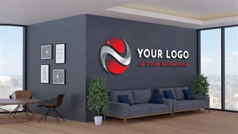 3D Zoom Background Logo – 3D Virtual Office Logo Mockup – The Top Rated ...