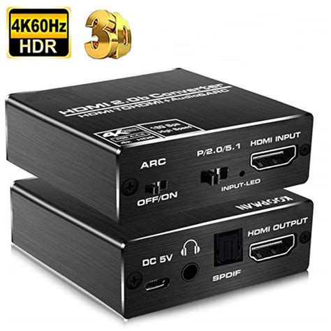 4K HDMI to HDMI and Audio Extractor, Koopman HDMI to HDMI + Optical ...