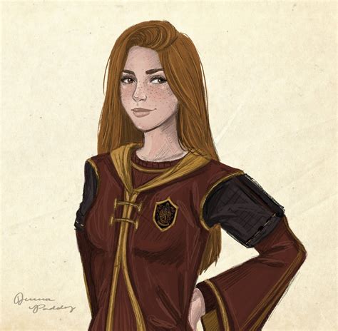 Ginny Weasley from Harry Potter in her quidditch... - Jenna Paddey Art