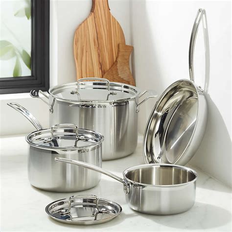 Cuisinart MultiClad Pro 7-piece Tri-Ply Stainless Steel Cookware Set ...