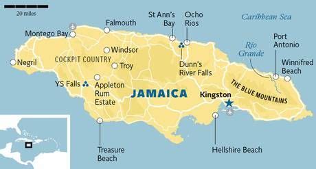 Blue Mountains Jamaica Map - Cities And Towns Map