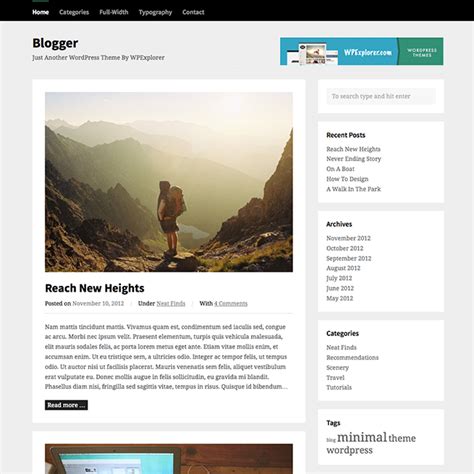 Blogger - Free Classic Blog Theme by WPExplorer