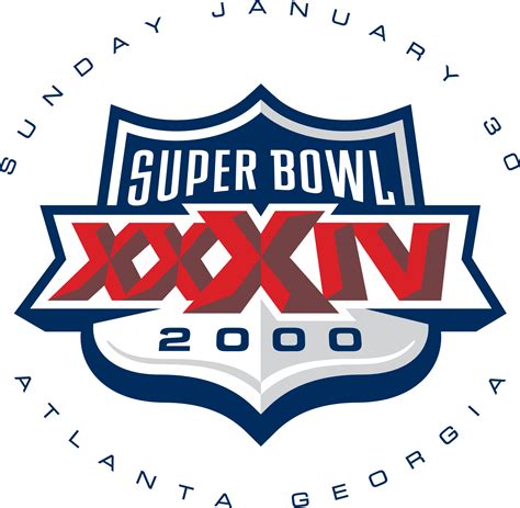 Super Bowl XXXIV año 2000 | Superbowl logo, Super bowl, Nfl logo