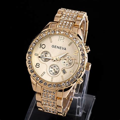 14K Gold Geneva CZ Diamond Watch - Deez Grillz