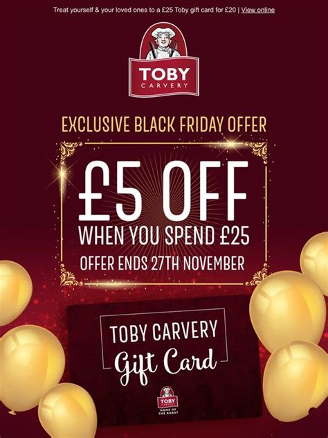 Toby Carvery Table Booking: Get £5 off a £25 Toby gift card | Milled