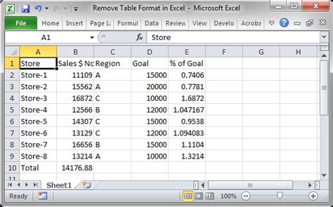 Remove Table Format in Excel - TeachExcel.com