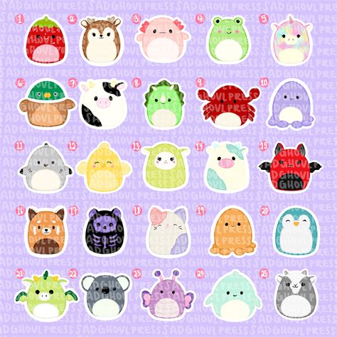 Squishmallow Sticker Pack 50 Designs Squishmallow Cute | Etsy