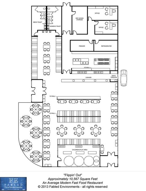 Modern Fast Food Restaurant Floor Plan