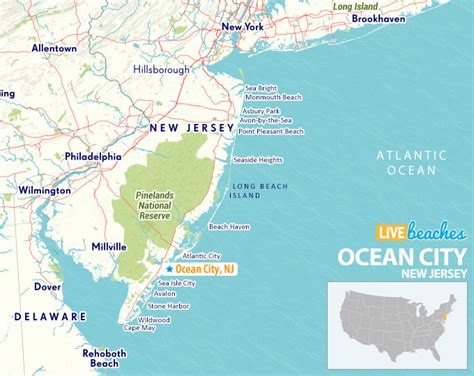 Map of Ocean City, New Jersey - Live Beaches