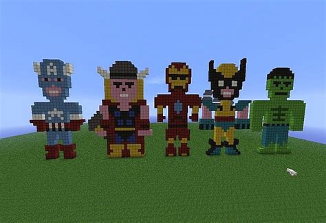 Marvel superhero Pixel art Minecraft Map