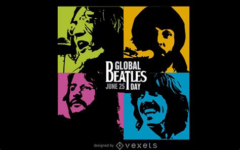 Colorful Global Beatles Day Banner - Vector Download