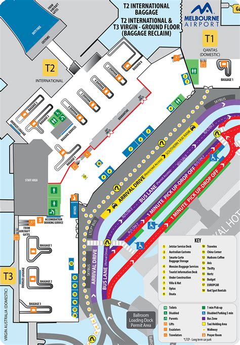 Melbourne Airport Map (MEL) - Printable Terminal Maps, Shops, Food ...