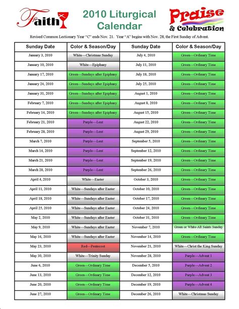 Church Year Liturgical Calendar 2021 - 2021 Methodist - Template ...