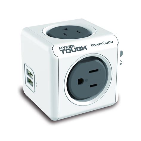 Hyper Tough Power Cube Surge Protector with Dual USB Ports, 4 sockets ...