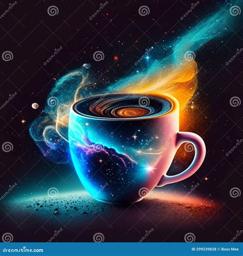 Coffee Cup with Steam on Dark Background. Vector Illustration Stock ...