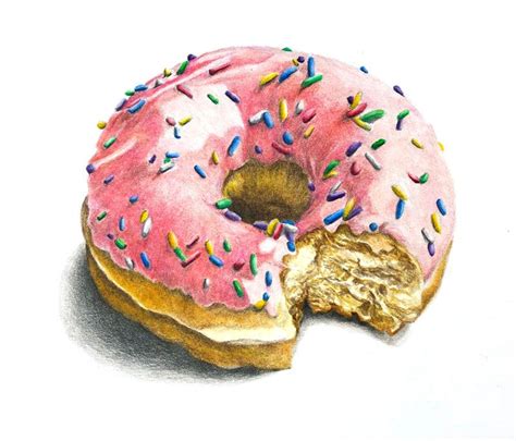 How to Draw a Doughnut with Colored Pencils | Color pencil art ...