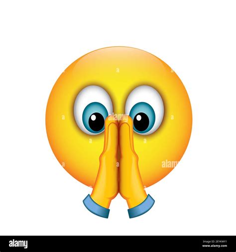 Praying emoji - folded hands emoticon - vector illustration Stock ...