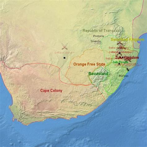 Explore Boer and Zulu War Maps in 1879AD