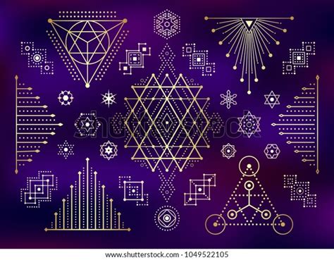 Sacred Geometry Style Gold Symbol Set Stock Vector (Royalty Free ...