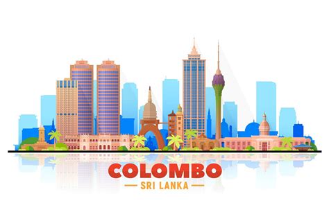 Colombo Sri Lanka Vector Skyline