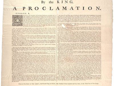 The Proclamation of 1763 was issued by the British.